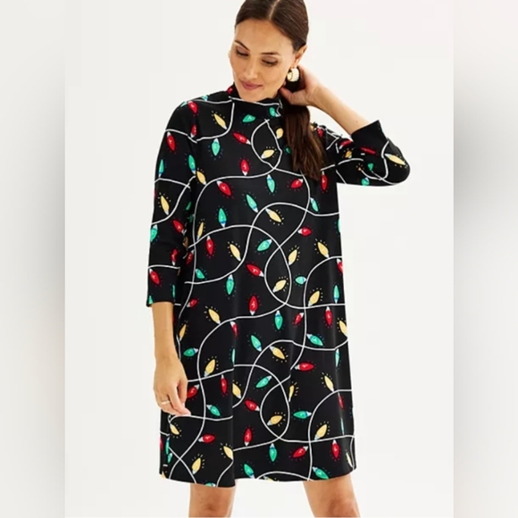 Celebrate Together Dresses & Skirts - Celebrate Together String Lights Collared Long Sleeve Midi Dress XXL 18 20